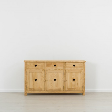 Bufet Rustic Love 3 usi si 3 sertare, Lemn masiv rustic, 159 x 42 x 89 cm - Img 4