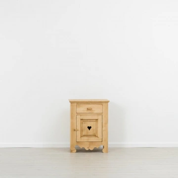 Comoda Cabana cu 1 usa si 1 sertar, Lemn masiv rustic, 65 x 46 x 85 cm - Img 3