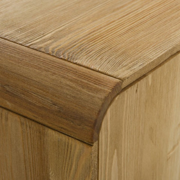 Comoda cu 1 usa 3 sertare Sahara, Lemn masiv rustic, 90 x 45 x 85 cm - Img 5