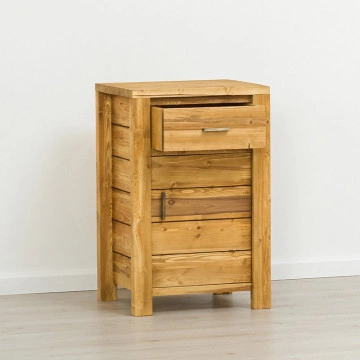 Comoda cu 1 usa si 1 sertar Colibri, Lemn masiv rustic, 55 x 46 x 85 cm - Img 2