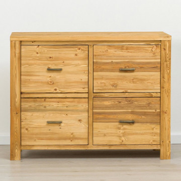 Comoda cu 1 usa si 2 sertare Colibri, Lemn masiv rustic, 110 x 46 x 85 cm - Img 2
