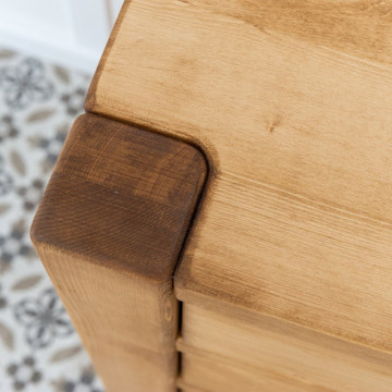 Comoda cu 4 sertare Ecuador, Lemn masiv rustic, 52 x 42 x 108 cm - Img 4