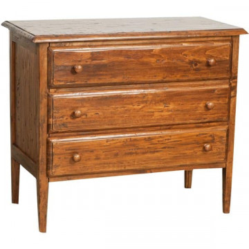 Comoda Dolce Toscana cu 3 sertare, lemn masiv de tei, alb unt antik, 100 x 48 x 85 cm - Img 3