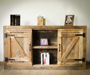Comoda Kavala, lemn masiv pin, 150 x 38 x 80 cm - Img 1