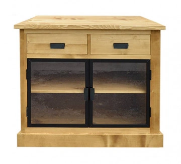 Comoda lemn masiv Industrial Wood, 2 usi si 2 sertare, 108 x 50 x 90 cm - Img 4