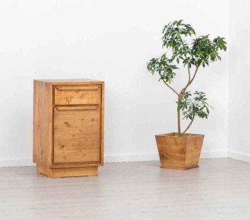 Comoda Lemn Masiv Mexicana, 1 usa si 1 sertar, 52 x 45 x 85 cm - Img 4