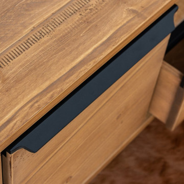 Comoda Lemn masiv Mexicana, 2 usi, 1 sertar si nisa, 140 x 40 x 55 cm - Img 2