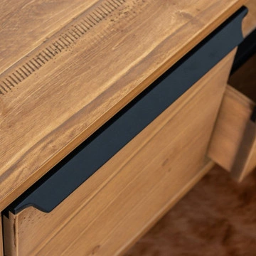 Comoda Lemn masiv Mexicana, 2 usi, 1 sertar si nisa, 140 x 40 x 55 cm - Img 2