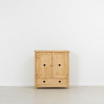 Comoda pantofi Rustic Floare de Colt 2 usi si 1 sertar, Lemn masiv 100 x 42 x 107 cm - Img 4