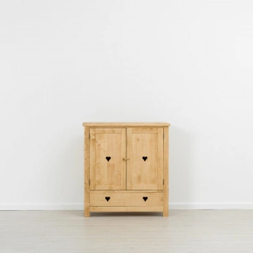 Comoda pantofi Rustic Floare de Colt 2 usi si 1 sertar, Lemn masiv 100 x 42 x 107 cm - Img 4