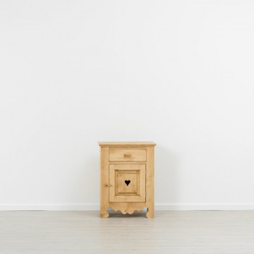 Comoda Rustic Flame cu 1 usa si 1 sertar, Lemn masiv rustic, 65 x 46 x 85 cm - Img 3