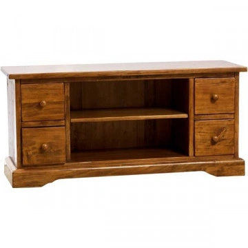 Comoda TV Dolce Toscana lemn masiv de tei, nuc antik, 129 x 40 x 60 cm