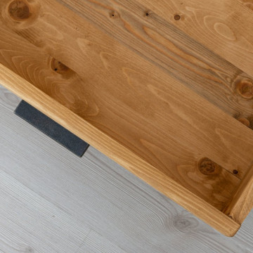 Consola cu 3 sertare Ecuador, Lemn masiv rustic, 119 x 35 x 75 cm - Img 4