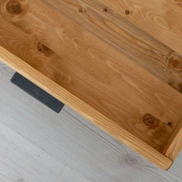 Consola cu 3 sertare Ecuador, Lemn masiv rustic, 119 x 35 x 75 cm - Img 4