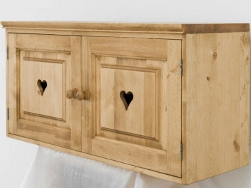 Corp de bucatarie Cabana, suspendat cu 2 usi, lemn masiv rustic, 100 x 38 x 50 cm - Img 2