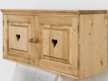 Corp de bucatarie Rustic Flame, suspendat cu 2 usi, lemn masiv rustic, 100 x 38 x 50 cm - Img 2
