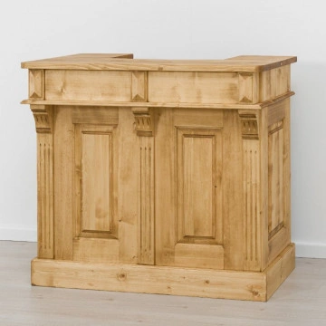 Corp mobilier de bar Cabana, lemn masiv rustic, 120 x 65 x 108 cm - Img 4