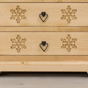 Dulap 1 usa si 2 sertare Rustic Chalet, Lemn masiv rustic, 75 x 55 x 200 cm - Img 5