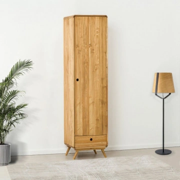 Dulap cu 1 usa 1 sertar Sahara, Lemn masiv rustic, 52 x 55 x 200 cm