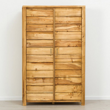 Dulap cu 2 usi Colibri, Lemn masiv rustic, 117 x 60 x 200 cm - Img 3
