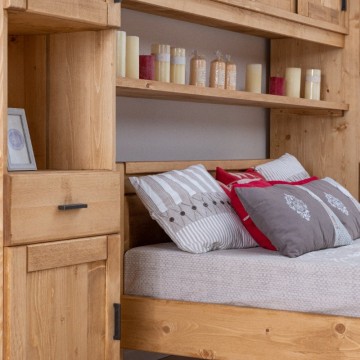 Dulap dormitor Ecuador cu 7 usi si 2 sertar, Lemn masiv rustic, 275 x 47 x 210 cm - Img 3