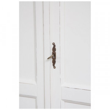 Dulap Toscana Charme cu 2 usi lemn masiv tei, finisaj alb unt antik, 130 x 57 x 205 cm - Img 6