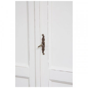 Dulap Toscana Charme cu 2 usi lemn masiv tei, finisaj alb unt antik, 130 x 57 x 205 cm - Img 6