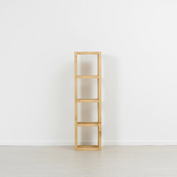 Etajera Cub Cabana cu 3 polite, lemn masiv rustic, 43 x 35 x 160 cm - Img 2