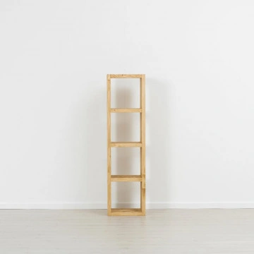 Etajera Cub Cabana cu 3 polite, lemn masiv rustic, 43 x 35 x 160 cm - Img 2