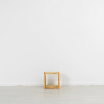 Etajera Cub Rustic Flame, lemn masiv rustic, 43 x 35 x 43 cm - Img 2