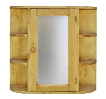 Etajera dulapior cu oglinda si 6 etajere Rustic Flame, 77 x 20 x 71 cm