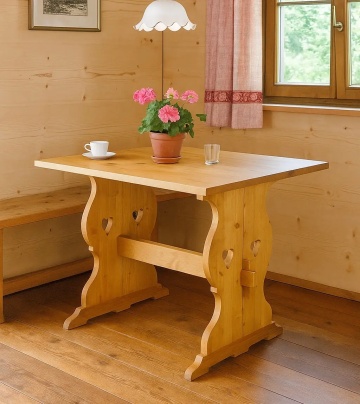 Masa / Consola rustica Garofita lemn masiv, 120 x 80 x 75 cm