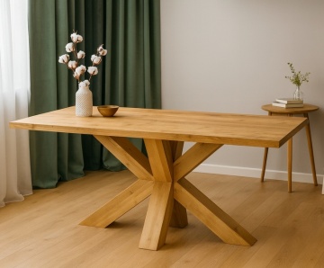Masa dining din lemn masiv Gloria, model D004, 200 x 100 x 76 cm