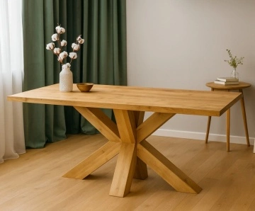 Masa dining din lemn masiv Gloria, model D004, 200 x 100 x 76 cm