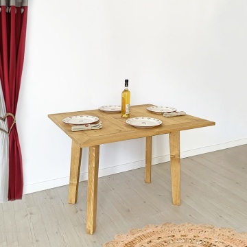 Masa extensibila Mara, platou culisant lemn masiv, 90/110 x 55 cm - Img 2