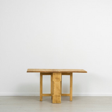 Masa plianta Cabana cu 2 parti rabatabile, Lemn masiv rustic, 140 x 80 x 75 cm - Img 6