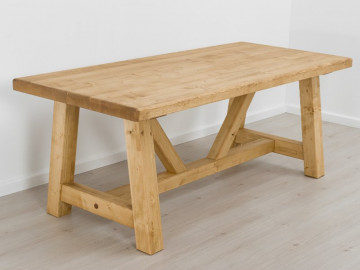 Masa Rustic Chalet Lemn masiv rustic, 200 x 90 x 78 cm - Img 6