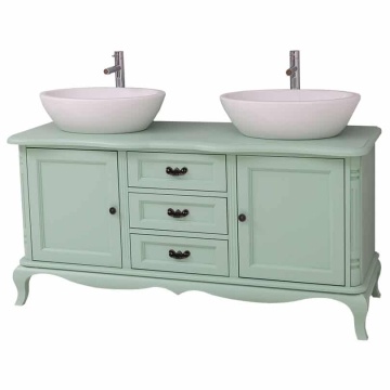 Masca de baie Shabby Rustic Lemn Masiv, 2 usi si 3 seratare158 x 54 x 75 cm - Img 6