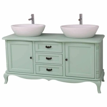 Masca de baie Shabby Rustic Lemn Masiv, 2 usi si 3 seratare158 x 54 x 75 cm - Img 6
