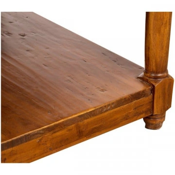 Masuta de cafea Dolce Toscana lemn masiv de tei, nuc antik, 90 x 90 x 45 cm - Img 4