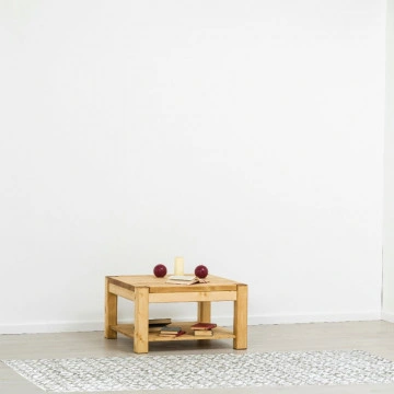 Masuta de cafea Ecuador, Lemn masiv rustic, 80 x 80 x 45 cm - Img 3
