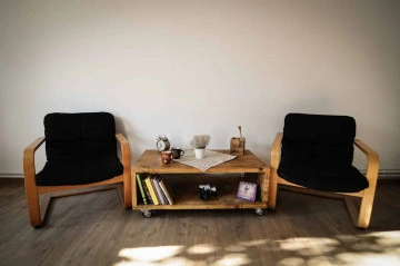 Măsuță de cafea Tasmania mobila pe roti, lemn masiv pin, 100 x 40 x 40 cm - Img 5