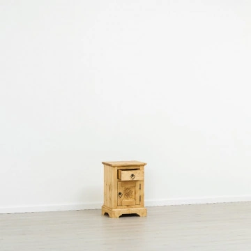 Noptiera 1 usa si 1 sertar Rustic Chalet, Lemn masiv rustic, 42 x 35 x 60 cm - Img 3