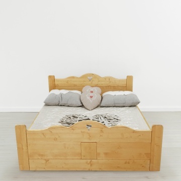 Pat dormitor Cabana Arizona lemn masiv, cu sertare 90 cm, 140 cm, 160 cm sau 180 x 200 cm - Img 3