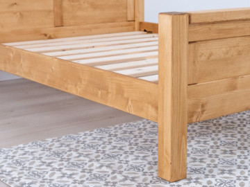 Pat lemn masiv dublu Ecuador, 2 tablii, Lemn masiv rustic, 140 cm, 160 cm sau 180 x 200 cm - Img 2