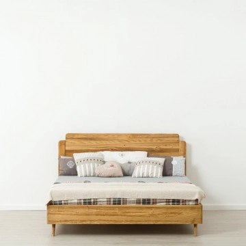 Pat lemn masiv Sahara, Lemn masiv rustic, 140 cm, 160 cm sau 180 x 200 cm - Img 2