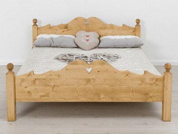 Pat Rustic Flame Lena, Lemn masiv rustic, 90, 140, 160 sau 180 x 200 cm - Img 2