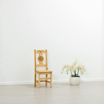 Scaun sculptura pe 1 fata Rustic Chalet, Lemn masiv rustic, 40 x 42 x 101 cm - Img 5