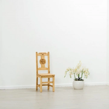 Scaun sculptura pe 1 fata Rustic Chalet, Lemn masiv rustic, 40 x 42 x 101 cm - Img 5