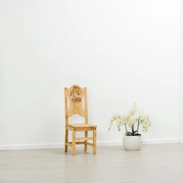 Scaun sculptura pe 2 fete Rustic Chalet, Lemn masiv rustic, 40 x 42 x 101 cm - Img 3